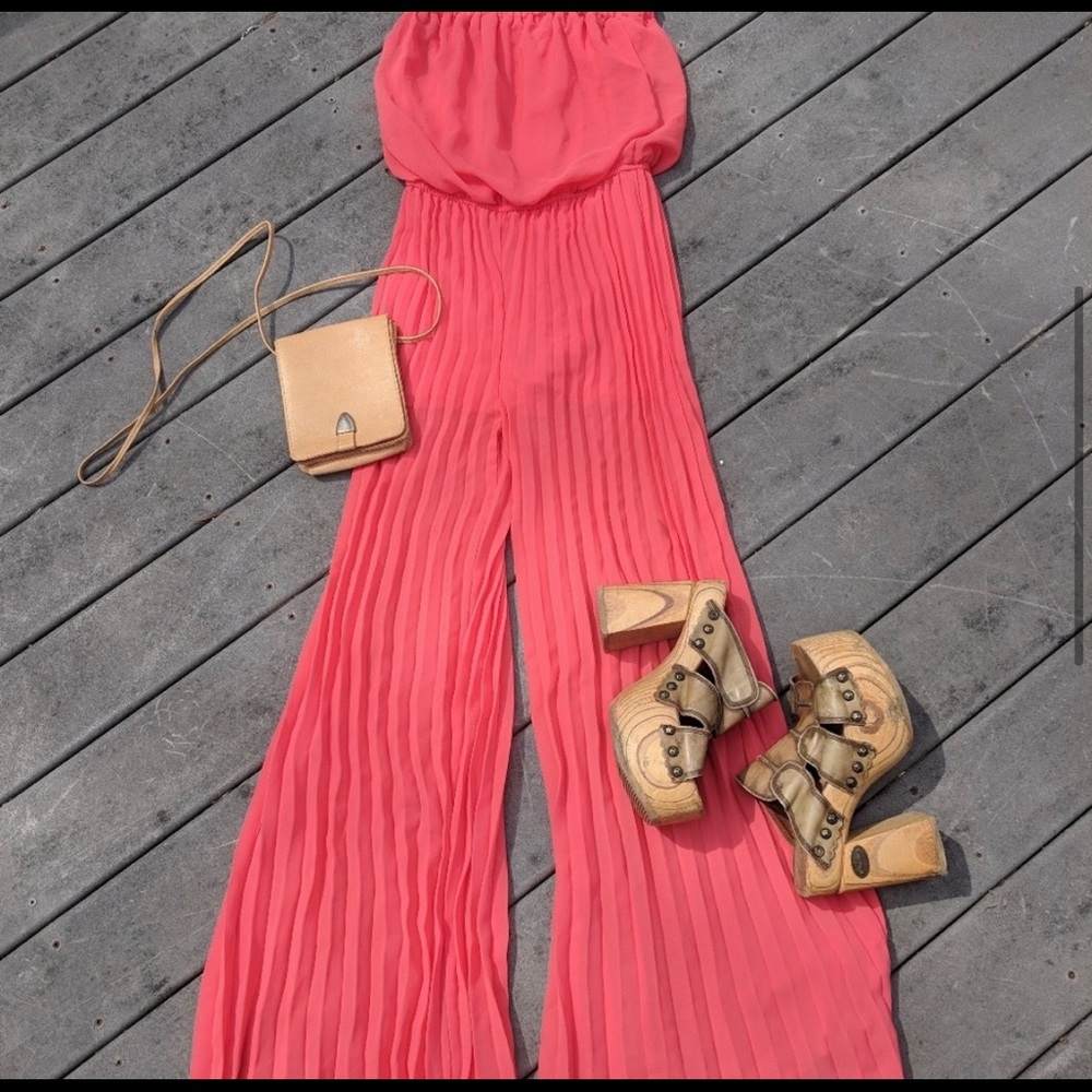 Vintage wide leg pleated jumper